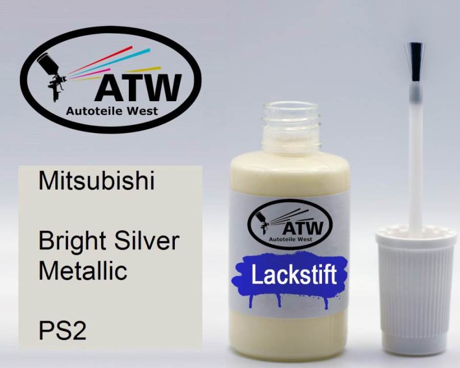 Mitsubishi, Bright Silver Metallic, PS2: 20ml Lackstift, von ATW Autoteile West.